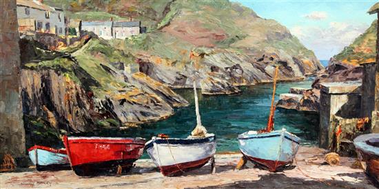 Nancy Bailey (1913-) Port Loe, 15.5 x 29.5in.